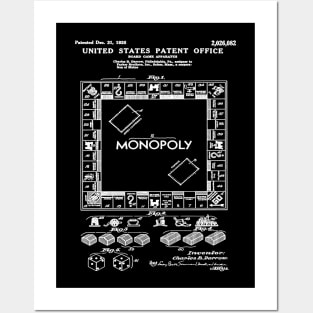 Monopoly Game Patent White Posters and Art